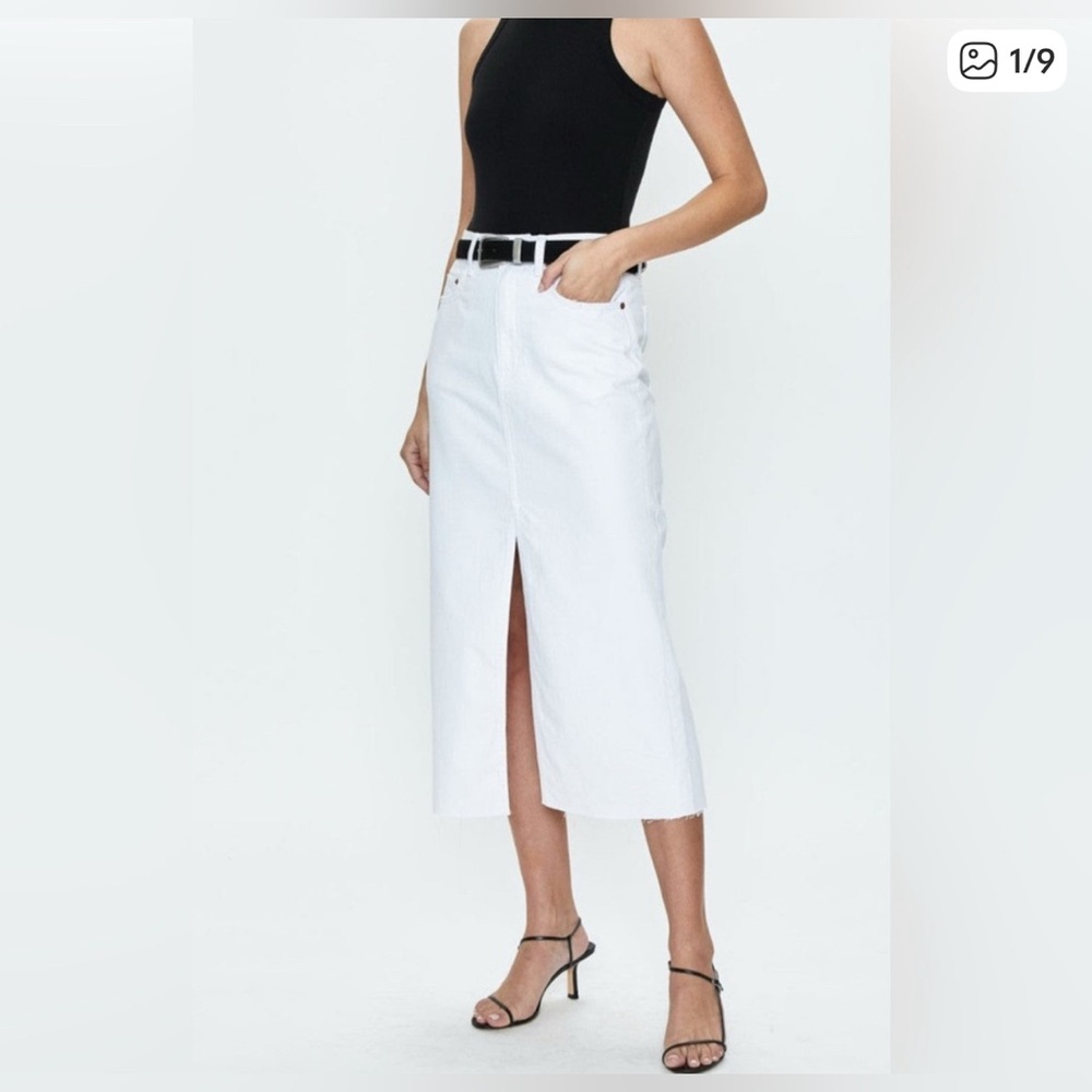 NWT PISTOLA Alice White Midi Denim Skirt Multiple Sizes Original $148